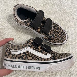 Vans leopard print “animals are friends” shoes